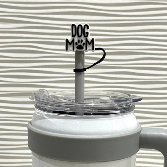 Silicone Straw Cover Dog Mom 10mm