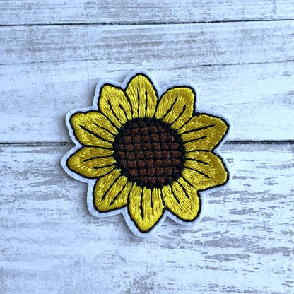 Sunflower Iron on Embroidered Patch