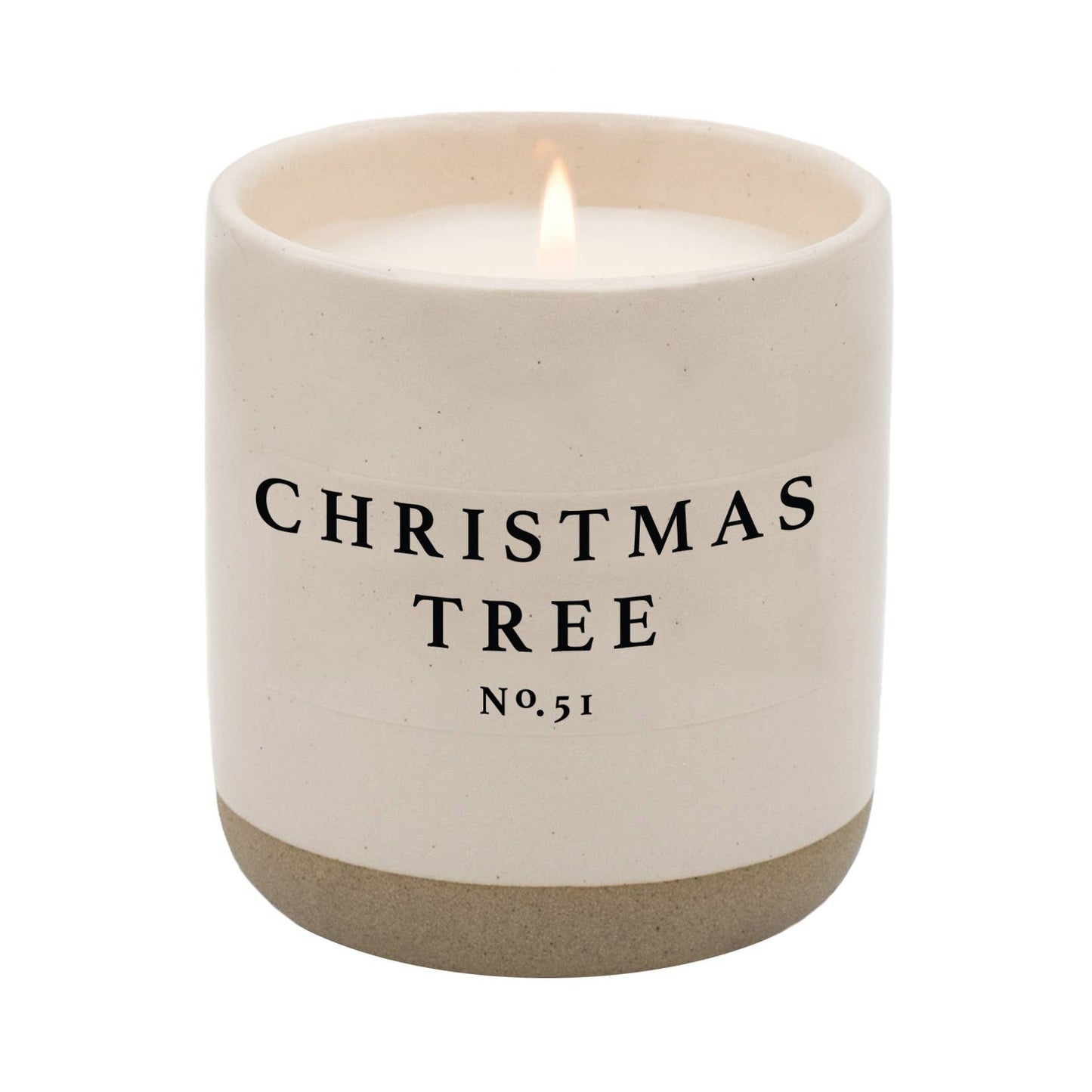 Sweet Water Decor - Christmas Tree Soy Candle - Cream Stoneware Jar - 12 oz