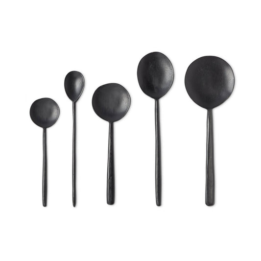 Noir Ebonized Wood Spoons - Set of 5