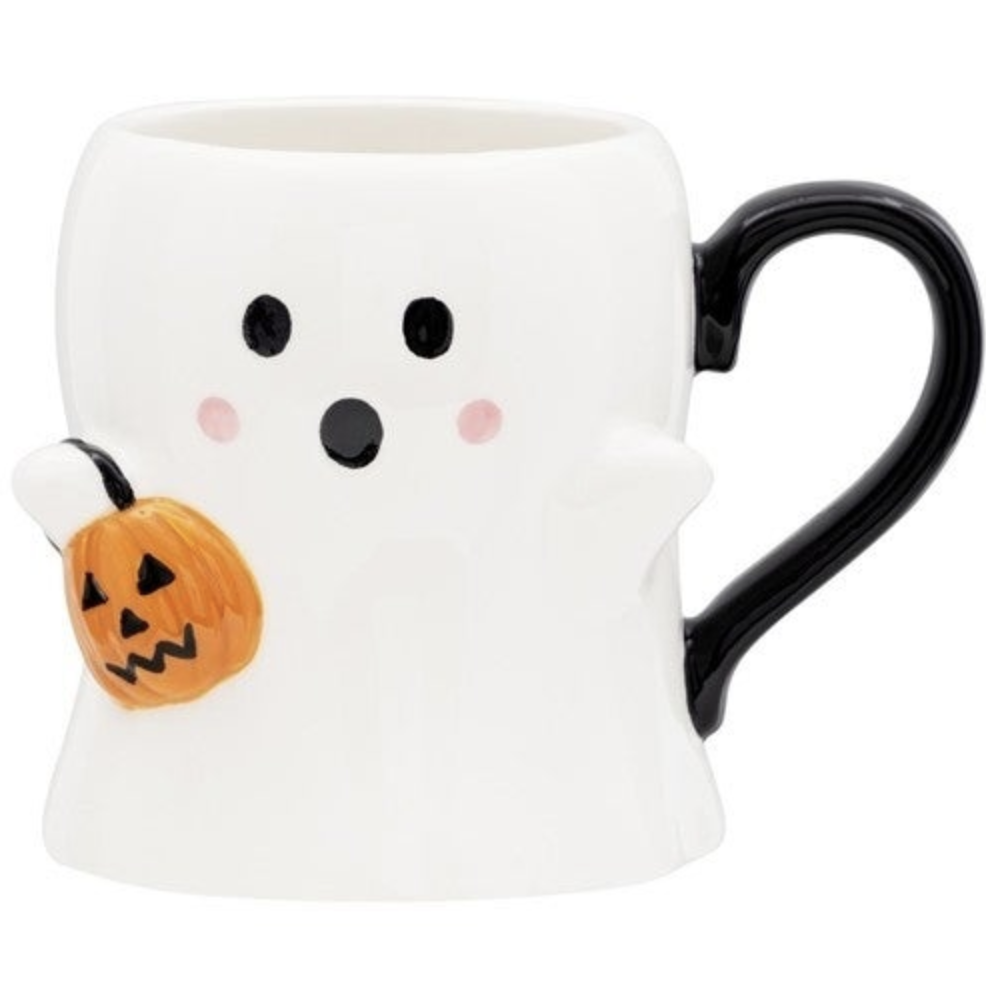 Dunn Deals - Ceramic Ghost Mug With Pumpkin Pail Halloween