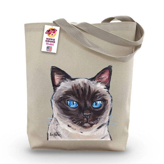 Siamese Cat Tote Bag, Cat Gusset Tote Bag, Cat Tote Bag