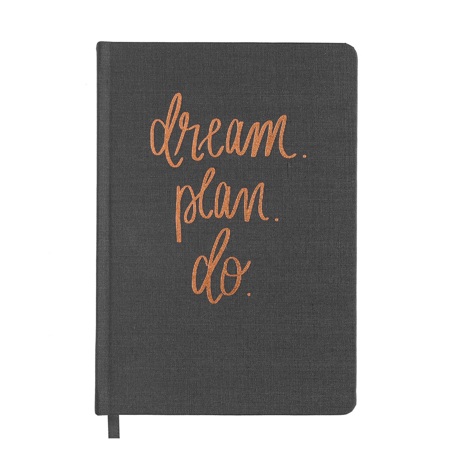 Sweet Water Decor - Dream Plan Do - Grey and Rose Gold Foil Fabric Journal