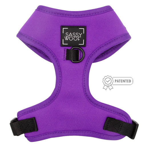 Dog Adjustable Harness - Neon Purple: Small