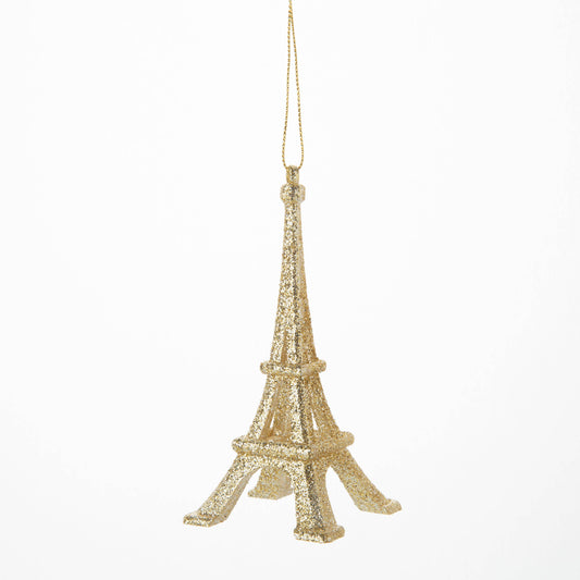 Acrylic Eiffel tower orn,champagne gold glitter