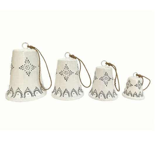 Wilco Home - Set of 4 Metal Hand-Painted Navajo Holiday Bells