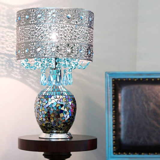 River of Goods - 21.75"H Maverick Silver and Turquoise Mosaic Base Table Lamp