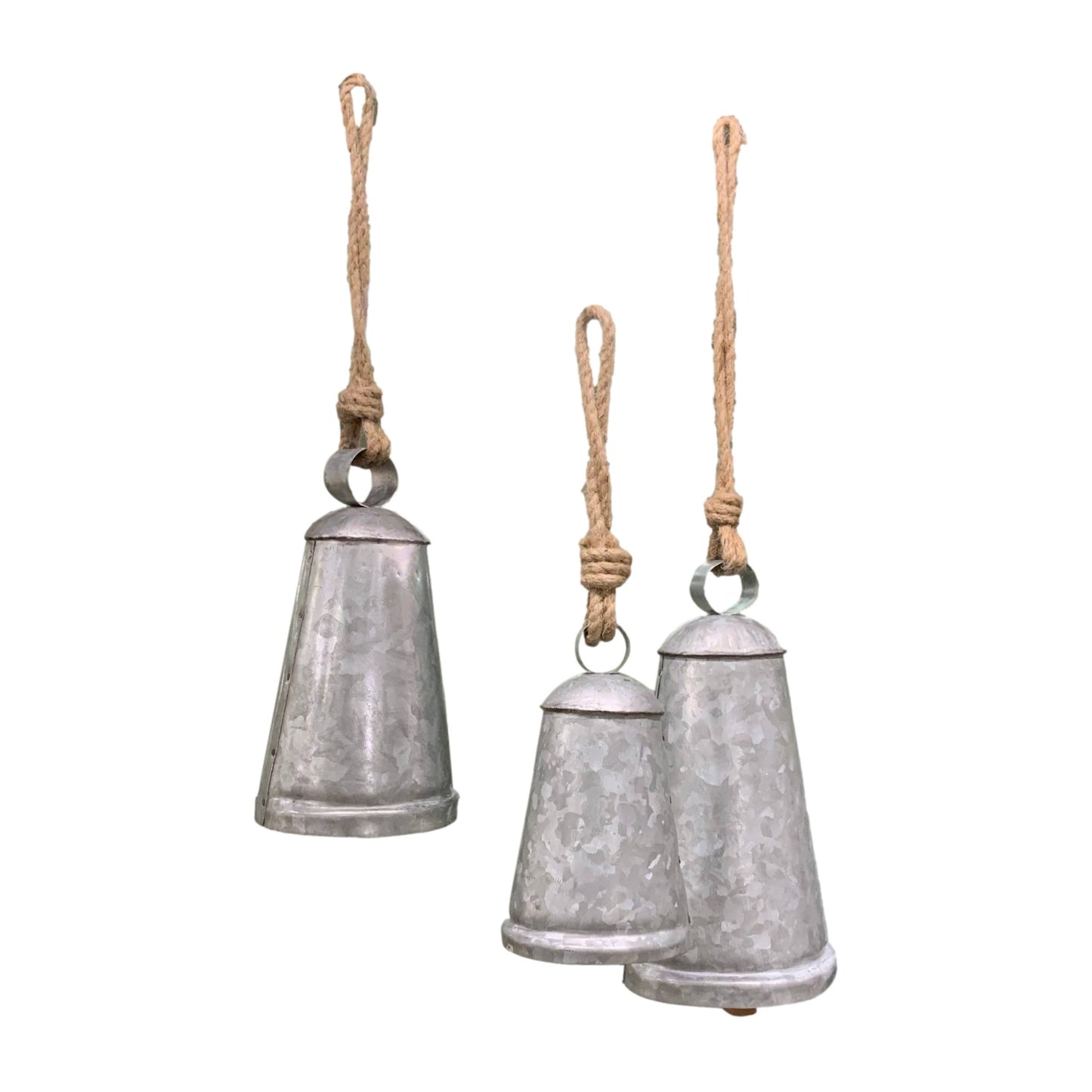 Wilco Home - Set of 3 Christmas Temple Galvanized Metal Hanging Bells