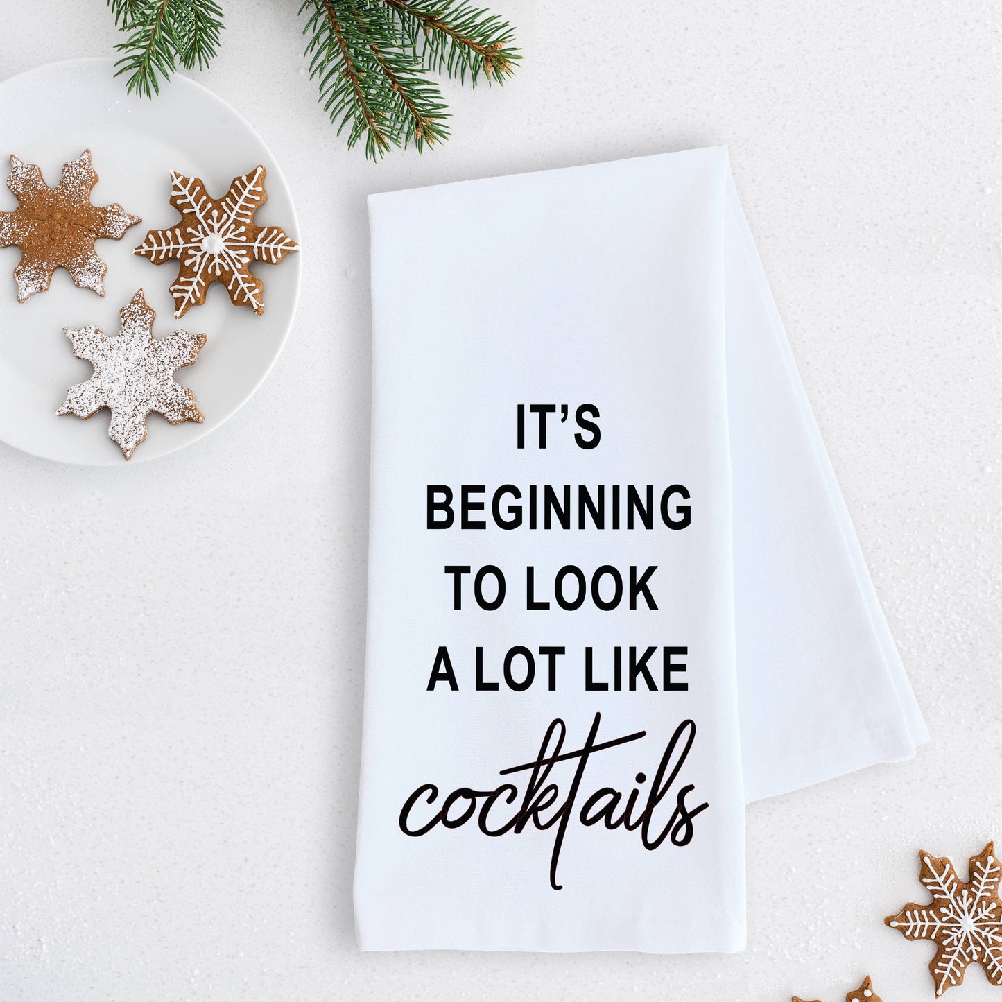 DEV D + CO. - It's Beginning To Look... Cocktails - Tea Towel - Holiday