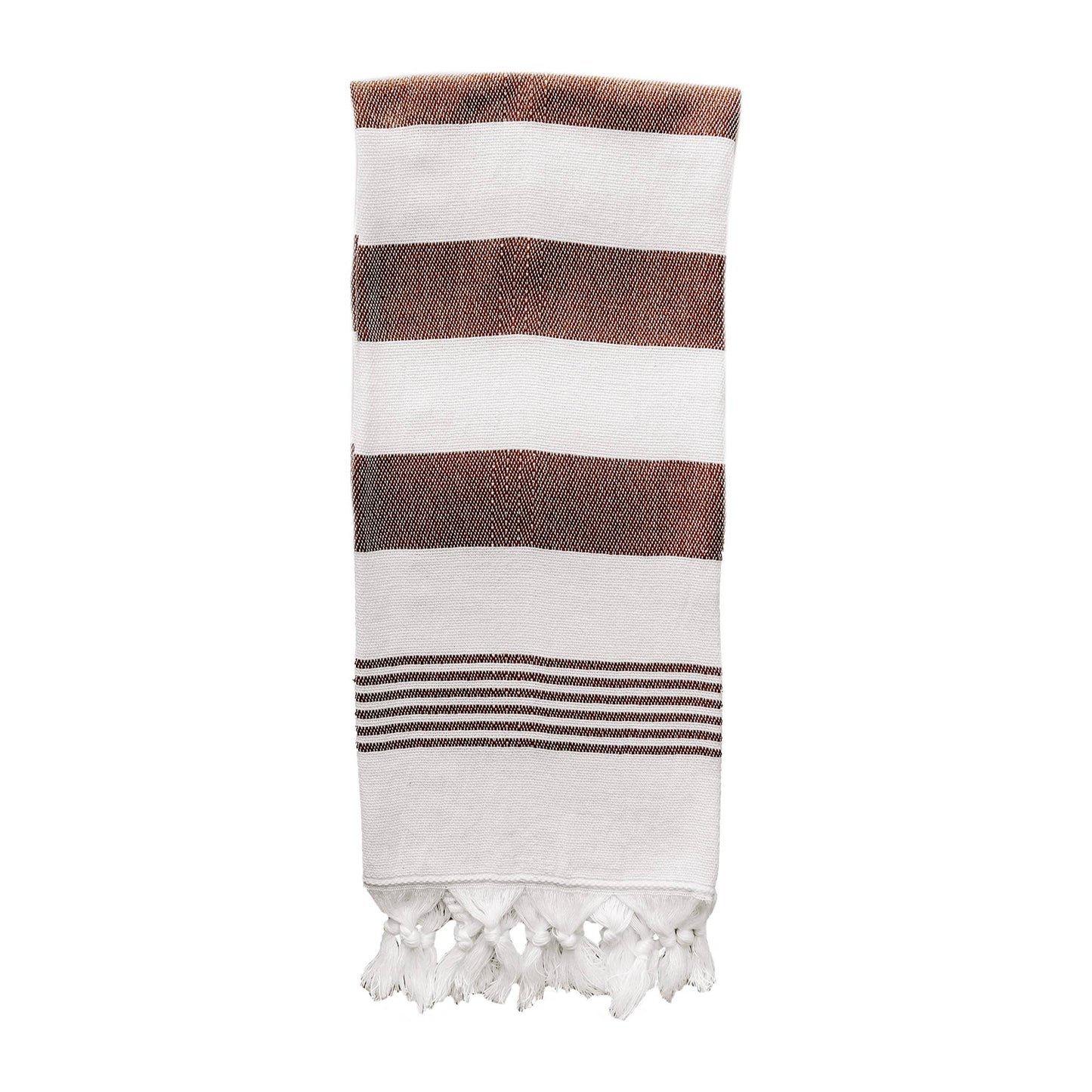 Turkish Cotton + Bamboo Hand Towel - Neutral Stripes