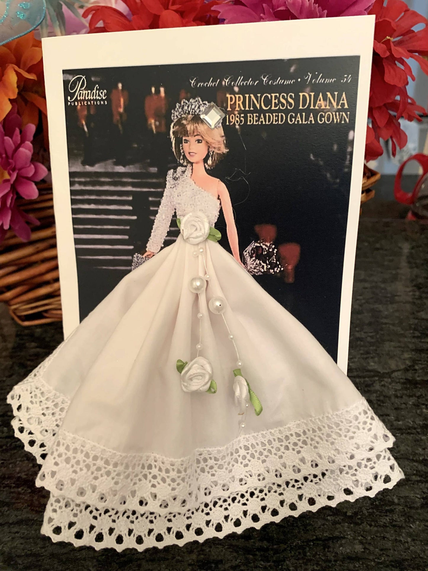 MOMENTS IN THYME - Princess Diana Evening Gown Keepsake Hankie Card