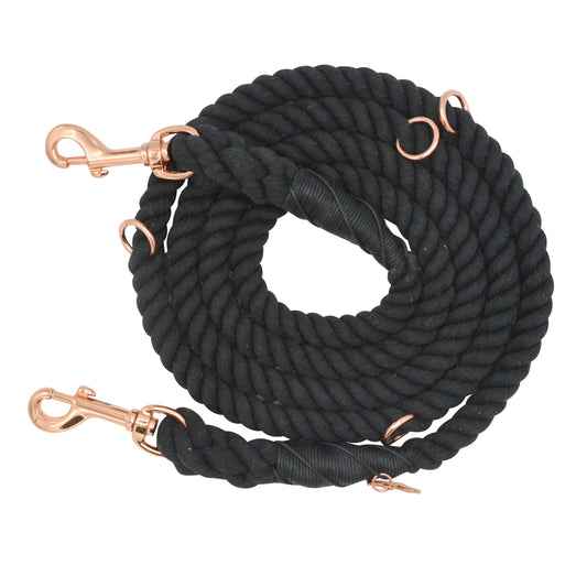 Hands Free Rope Leash - Noir: 7 feet