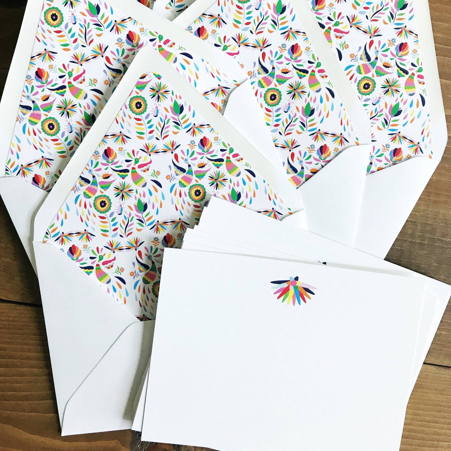 Spice Paper Designs - Otomi/Mexican Embroidery Card Set with Lined Envelopes