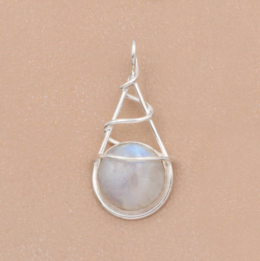 Culture Spot - Moonstone Pendant With Sterling Wire Wrap