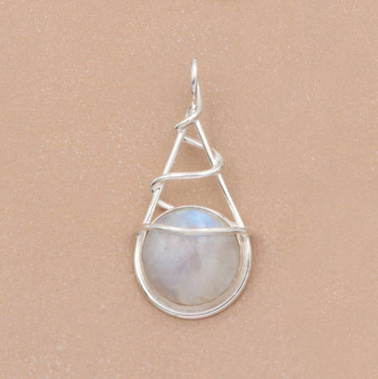 Culture Spot - Moonstone Pendant With Sterling Wire Wrap