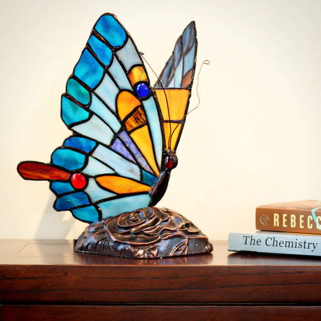 River of Goods - 9"H Kiara Blue Butterfly Accent Lamp